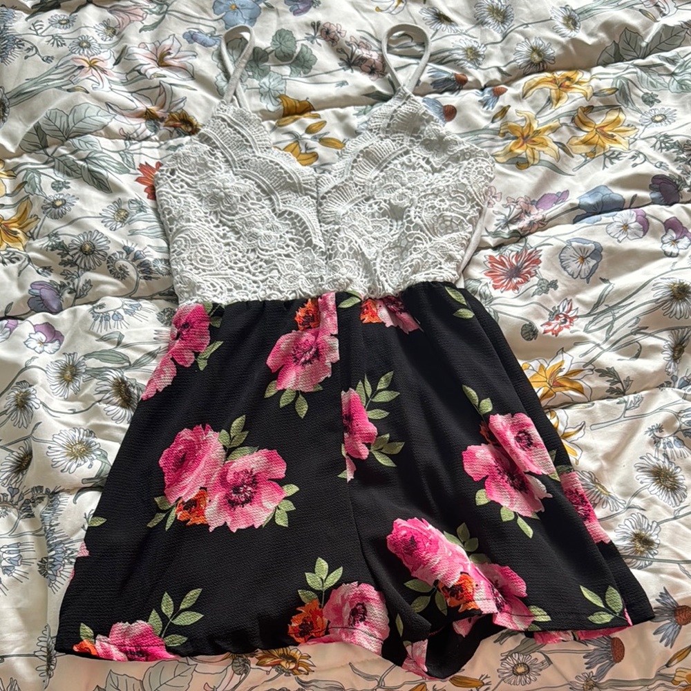 Floral Lace Kids Romper
